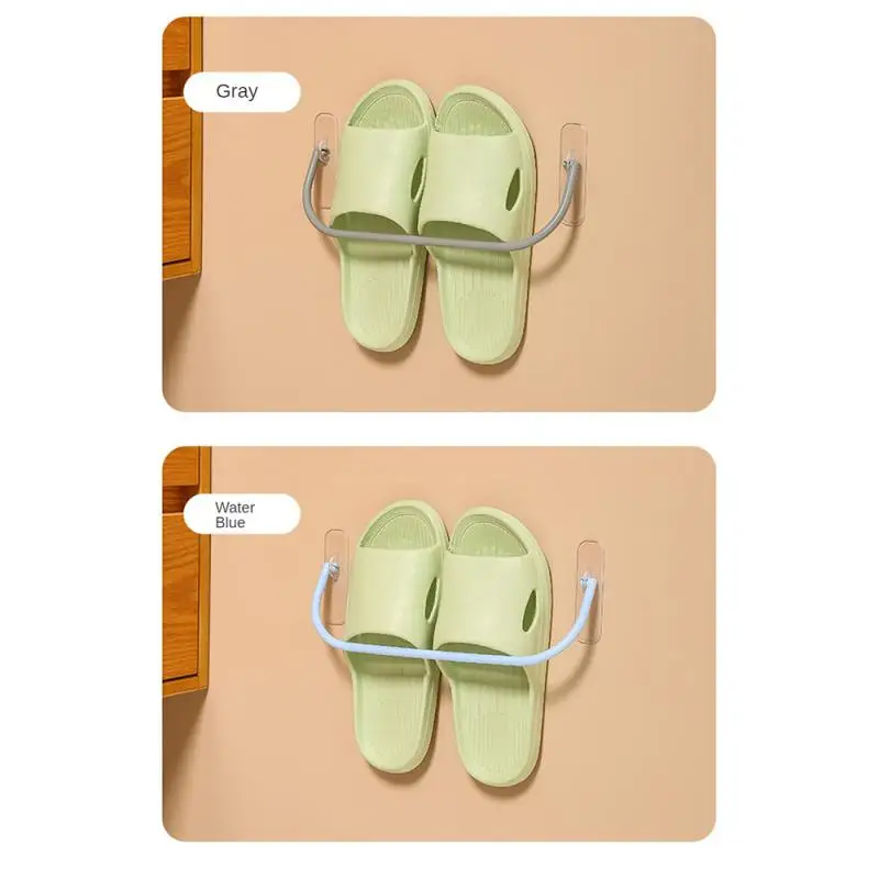 1/2/3PCS Wall Mounted Shoe Rack Foldable Shoes Hanger Slippers Drain Storage Rack Shelf Shoe Hanging Holder Bathroom Organizer 3