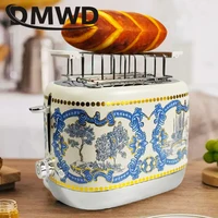 Grille-pain 2 tranches DMWD à larges fentes, 6 niveaux de cuisson, fonctions Bagel et Réchauffer, tiroir ramasse-miettes. Idéal pour petit-déjeuner rapide.