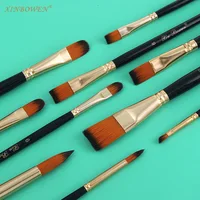 5pcs Artist Paint Brush Kit Professional Round Flat Angled Filbert Paintbrushes for Oil Acrylic Watercolor Face Craft Painting 2