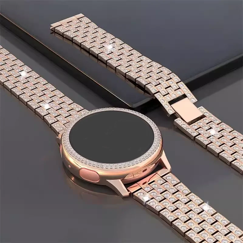 Elegant Diamond Metal Bracelet Band with Adjustable Strap