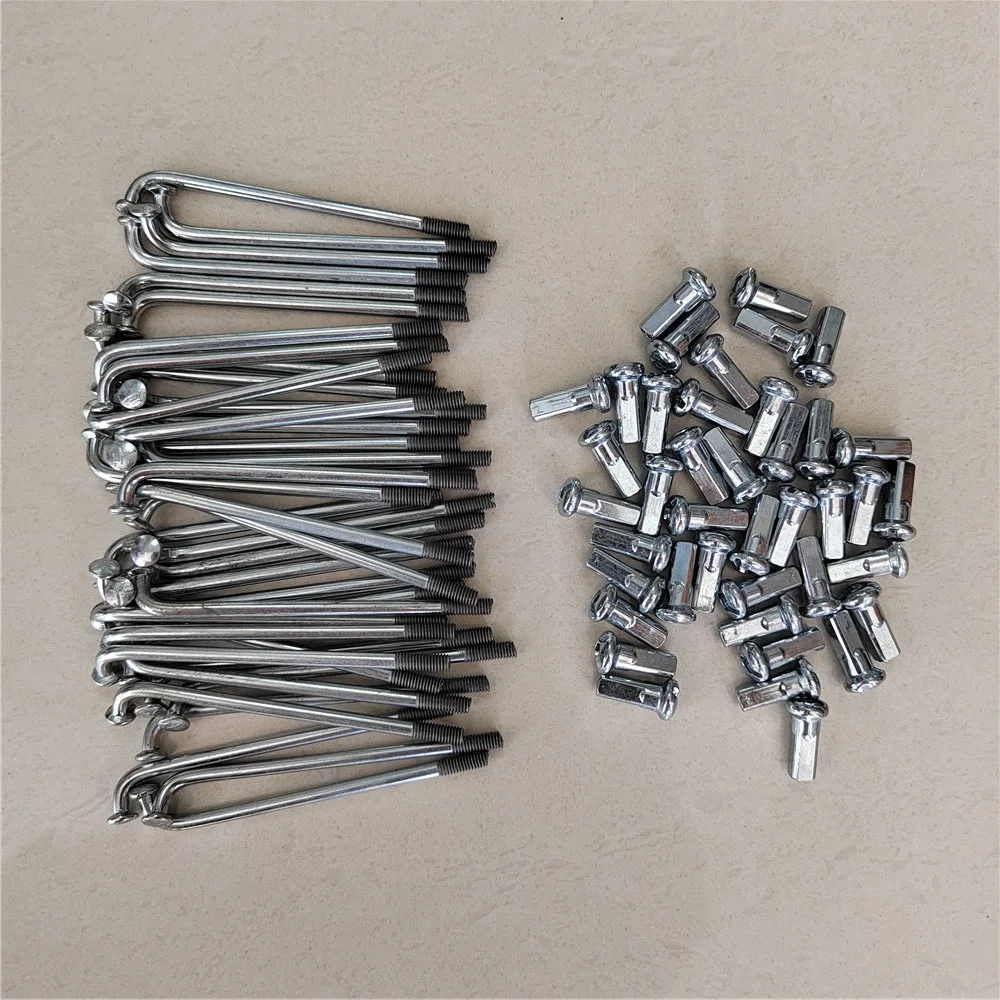 Set 40 Rayons Et Des Mamelons Acier Noirs Diamètre 2,5 MM Longueur 175