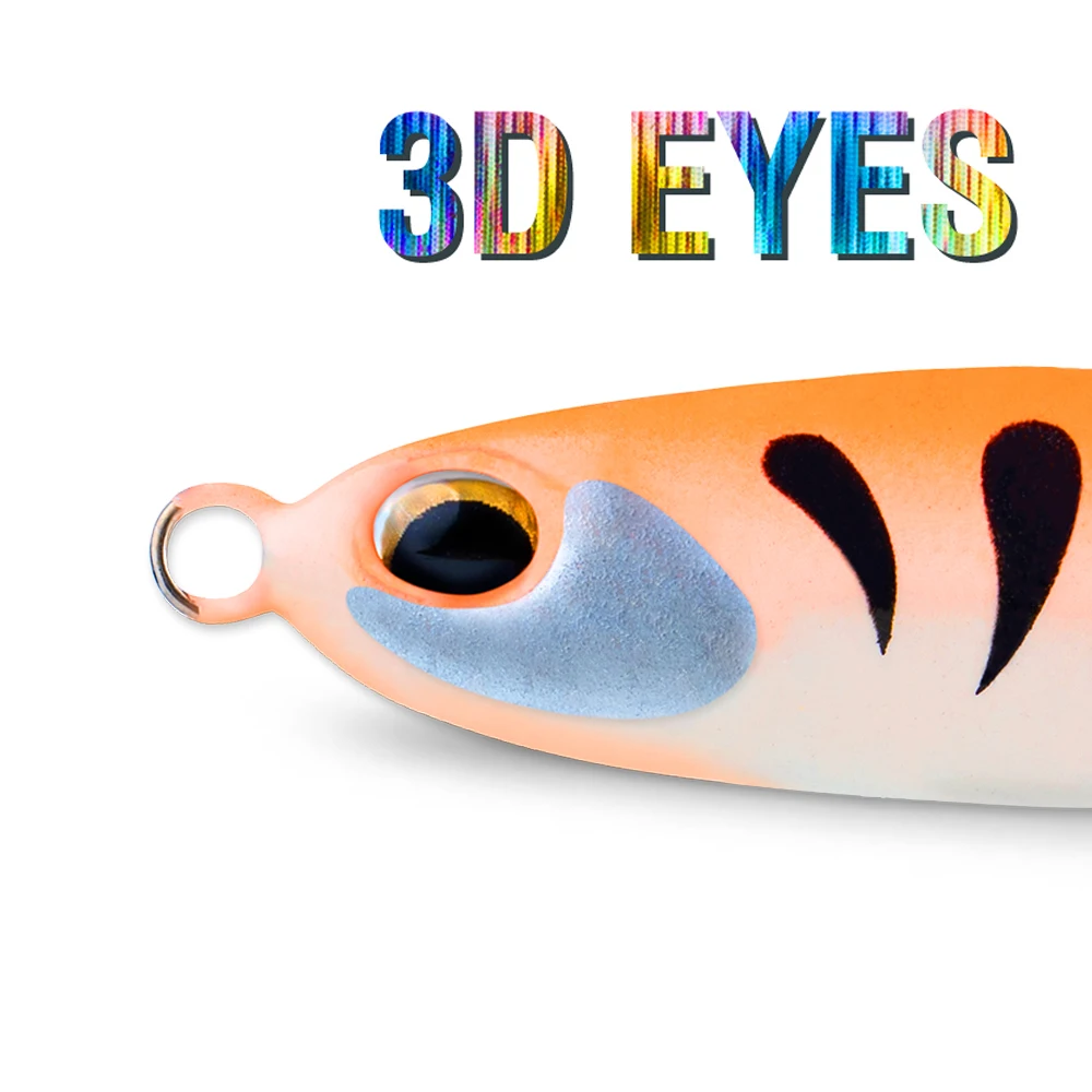 5 Stück Jig-Köder 7G/10G/15G/20G sinkender Köder 3D-Augen Metallgussköder leuchtender Jigging-Köder mit Doppelhaken für Bassforellen – Detail 3