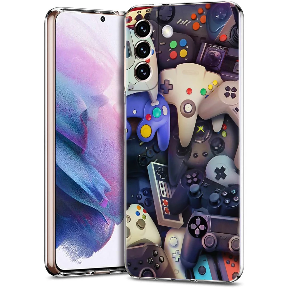 Game Controller Graphic Transparent Cover for Samsung Galaxy S24 S23 S22 S20 S21 FE Ultra S24 S23 S10 S10E S9 Plus 5G Phone Case – Detail 1