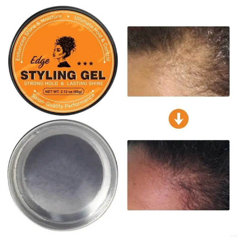 60g Hair Styling Gel Defining Styling Gel Strong Hold Hair for Curly X7JA