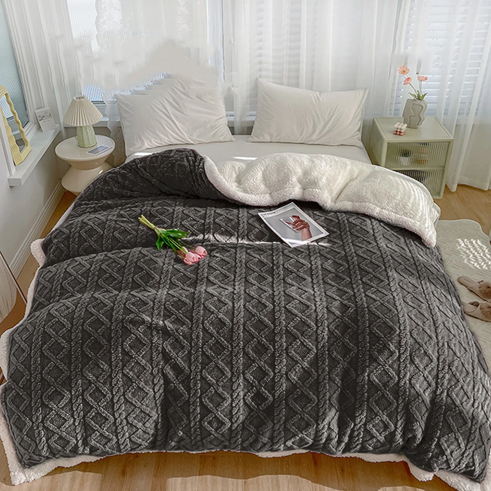 Soft Double Sided Flannel Throw Sofa Cover Blanket