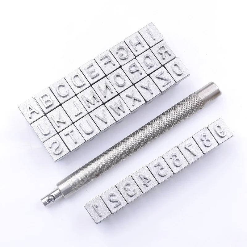 Professionals Leather Digital Printing Punch Tools 36Pcs Letter Number Leather Stamps Set Hand Engraving Tool Kit For Beginners