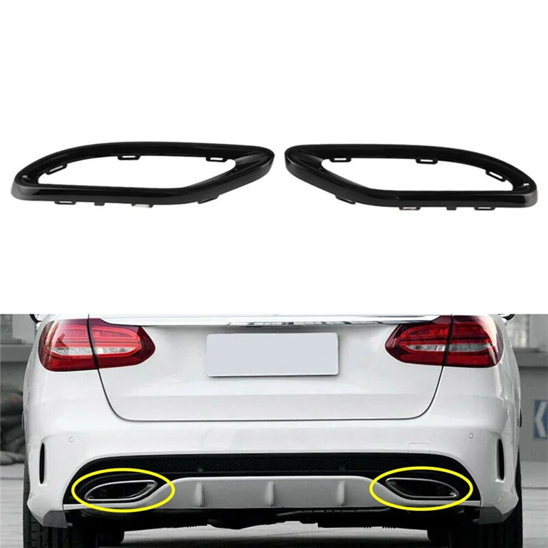 Car Exhaust Tailpipe Trim RH+LH Fits for-C205 A205 W205 S205 13-17 2058852221 2058852321