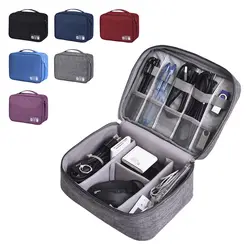 Bolsa de viaje para cargador de cables, bolsa de almacenamiento portátil para dispositivos USB, máquina de cables, estuche organizador de auriculares, suministros de accesorios