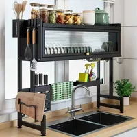 Kitchen Dish Drying Rack High-Capacity Kitchen Adjustable Moistureproof Stainless Steel Bowls Shelf Over Sink Drainer Dish Racks 1