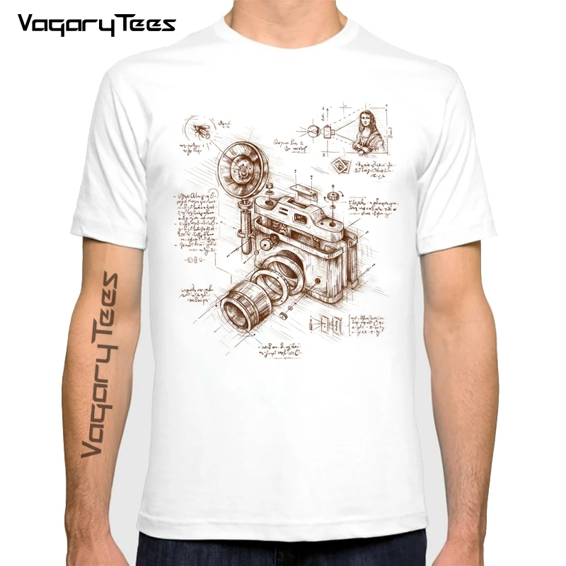 Vagarytees Mode Herren Kurzarm Sommer Junge Casual Tees Fotografie Liebhaber Männer Tops Moment Catcher Vintage Kamera T-Shirt