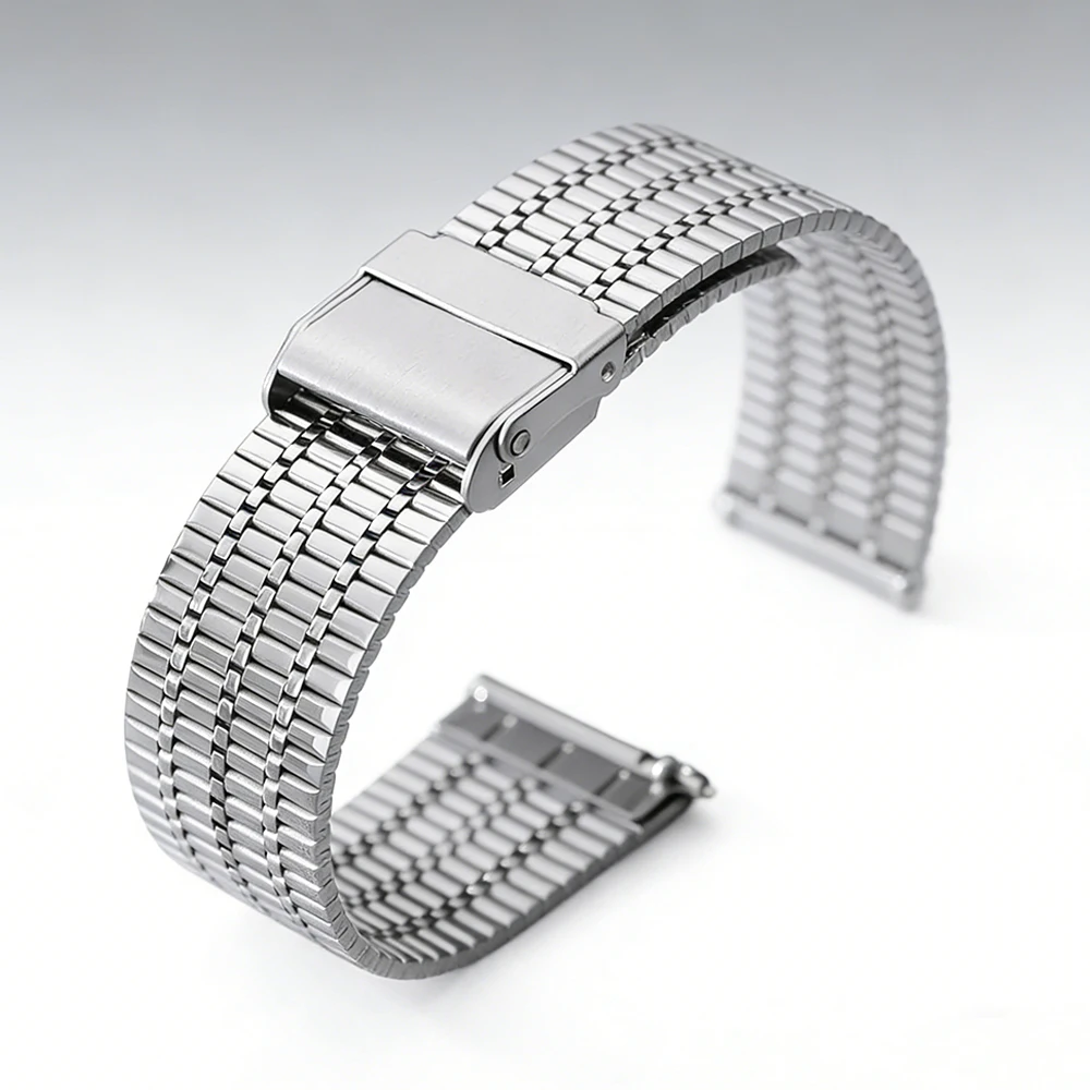 Elegant Stainless Steel Watch Strap - Universal Fit, 20mm/22mm