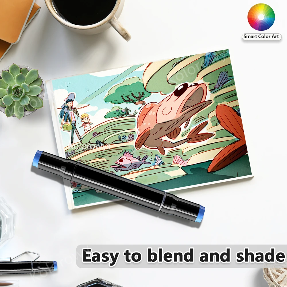 12-168 Colors Alcohol Markers Dual Tip Permanent Art Markers for Coloring Illustrations and Sketching Manga Kids adult permanent markers