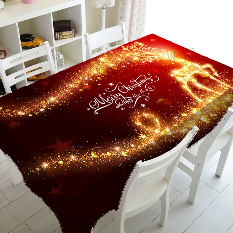 Christmas Decoration Accessories Living Room Kitchen Dining Table Tablecloth Rectangular Waterproof Coffee Table Table Mat images - 6