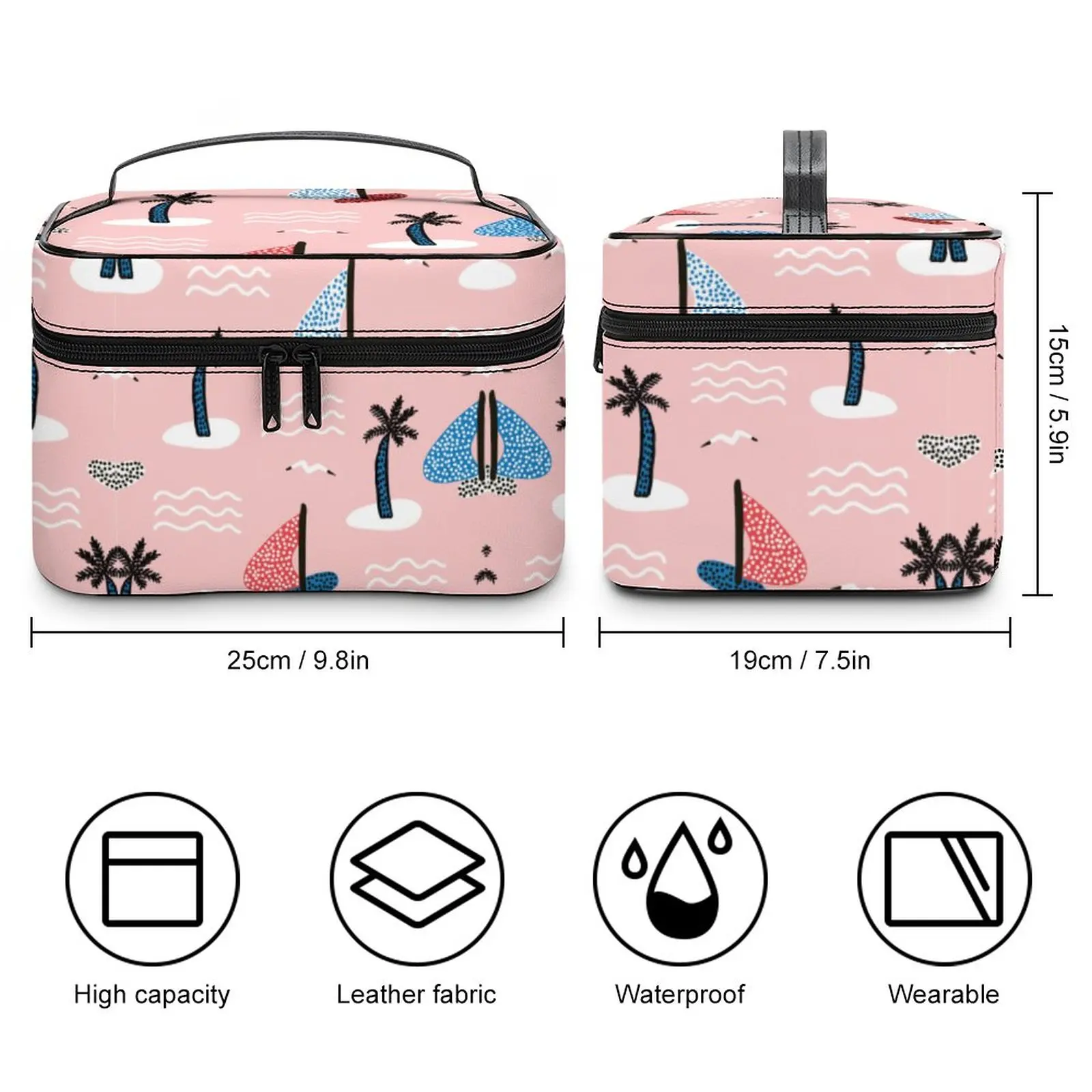 Customized Pattern Makeup Bag Pink Travel Makeup Bag Women Multifunction Cosmetic Bag Toiletries Organizer Storage Wash Bag