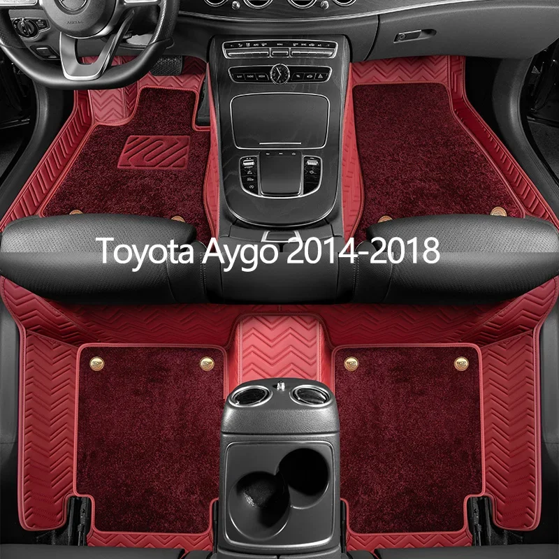 

Кожаные автомобильные коврики на заказ для Toyota Aygo 2014, 2015, 2016, 2017, 2018, автомобильные коврики, аксессуары для интерьера
