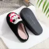 Horror Movie Chainsaw Horror Skull Pattern fashion Embroidery stuffed Home Thick Sole plaid Furry Cotton Slippers Personality Warm Non-Slip Indoor Slippers Men Women Can Wear Halloween Christmas Gift 4