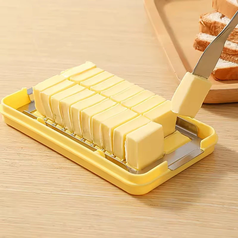 Creative Cheese Butter Cutting Storage Container Butter Cheese Fresh-Keeping Box With Lid Frozen Refrigerator Crisper Box