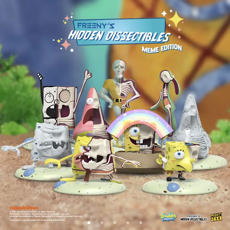 子供と大人のためのフィギュアJaxjasonfreeny spongebab,第3世代