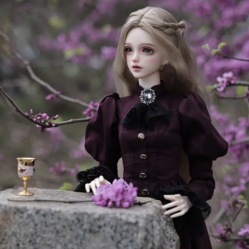 Фото Elina BJD кукла 1/3 красивая элегантная леди винтажное аристократическое фиолетовое платье полимерная художественная игрушка Шуга фея №2