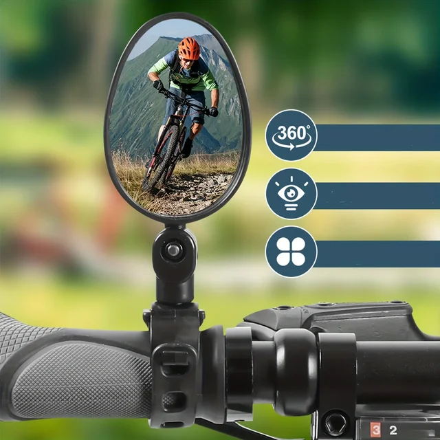360° Adjustable Bike Handlebar Mirror – Rotatable Rearview 2