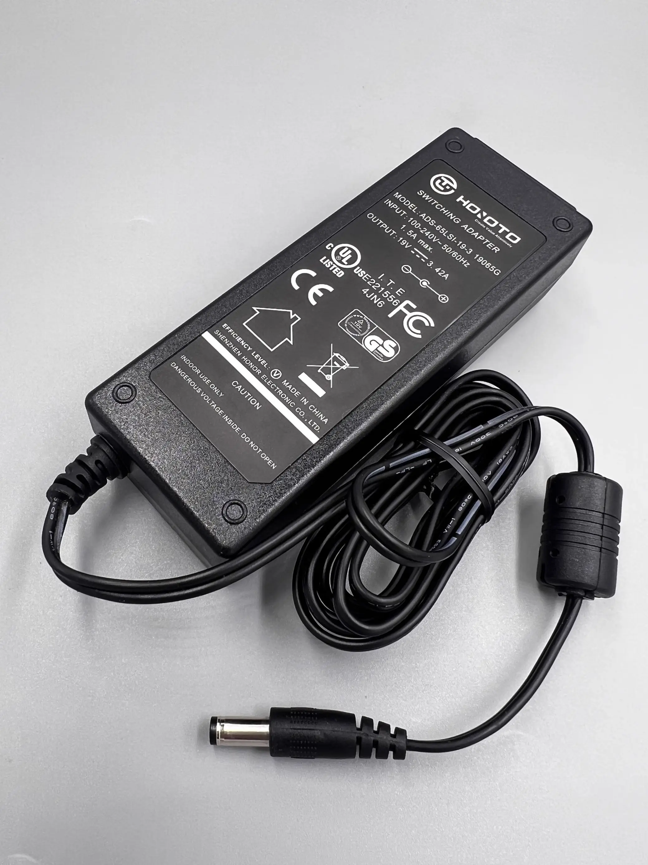 HONOTO 65W 19V 3.42A AC 어댑터 충전기 (후지쿠라 26S 27S 28S 31S 36S 38S 41S 21S 22S 퓨전 스플라이서 전원 공급 장치 ADC-19A 용)