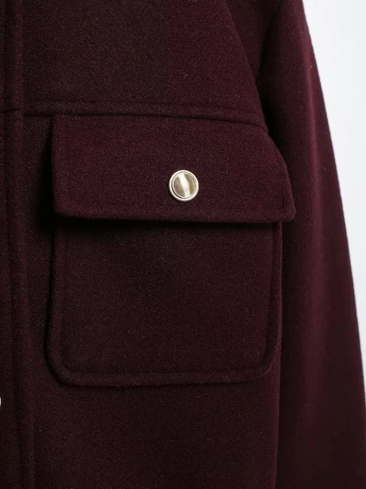 Willshela Women Fashion With Pockets Solid Single Breasted Jackets Vintage O-Neck Long Sleeves Female Chic Lady Outfits 5