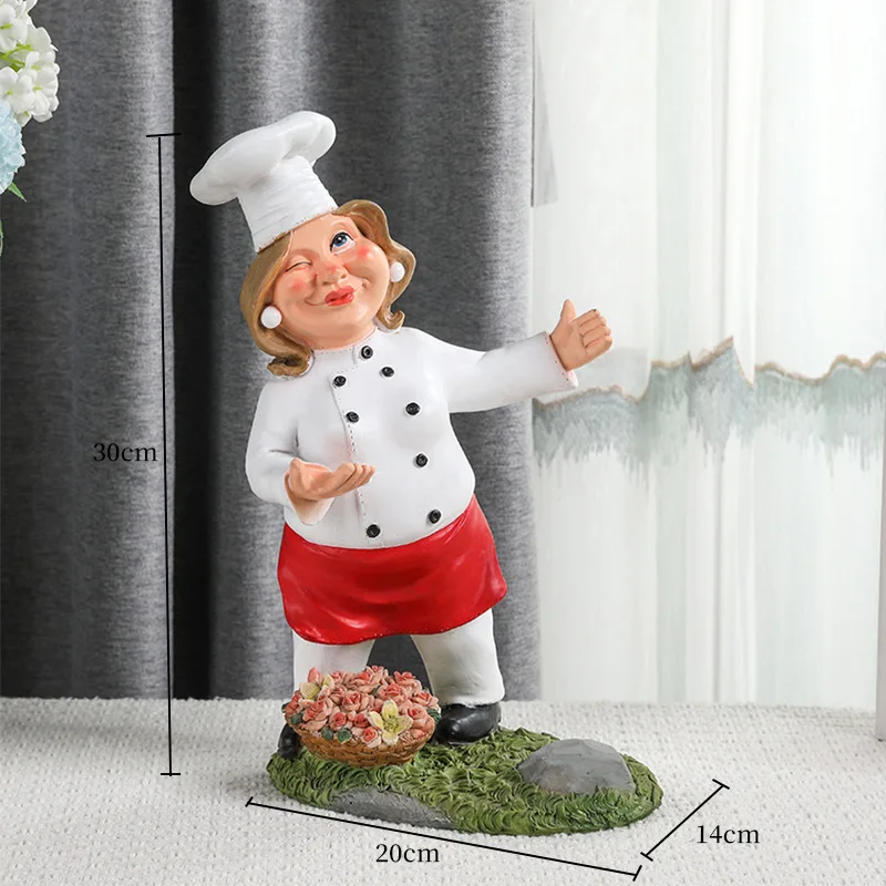 Creative Chef Wine Stand Decorative Resin Cook Statue Goblet