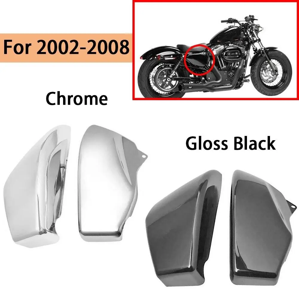 

Motorcycle Pair ABS Chrome & Black Battery Side Fairing Cover For Honda VTX1800 VTX 1800 R/S/N/F/T 2002-2008 2007 2006 2005 2004