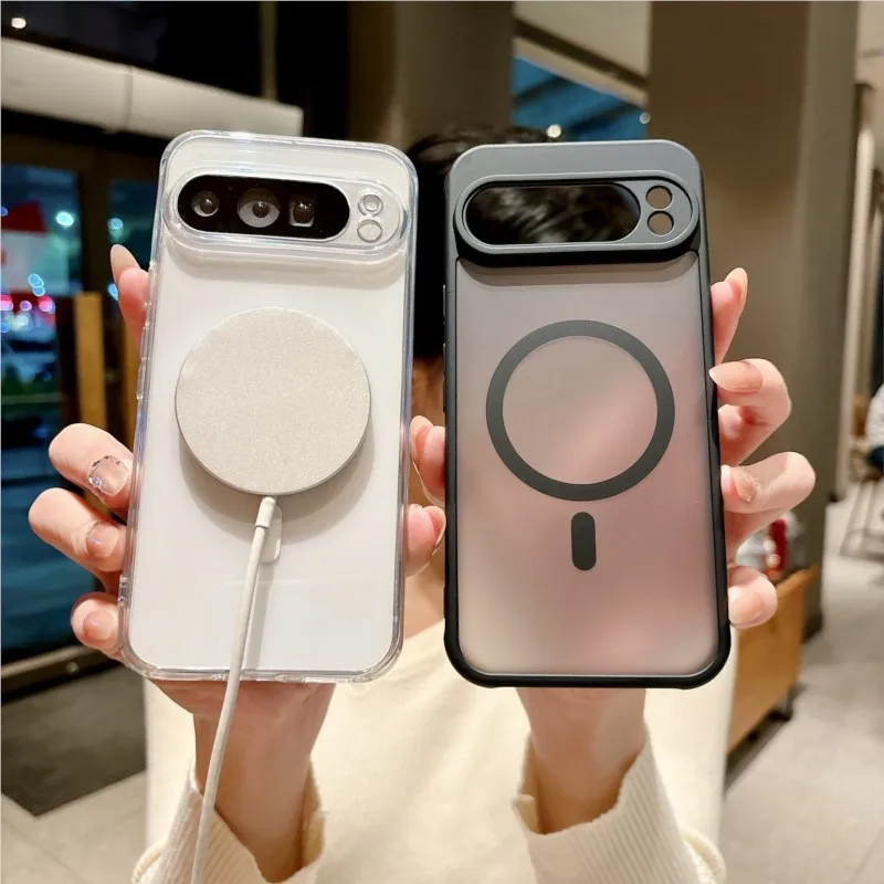 Luxury Matte Clear Shockproof Magnetic Bumper Armor Case