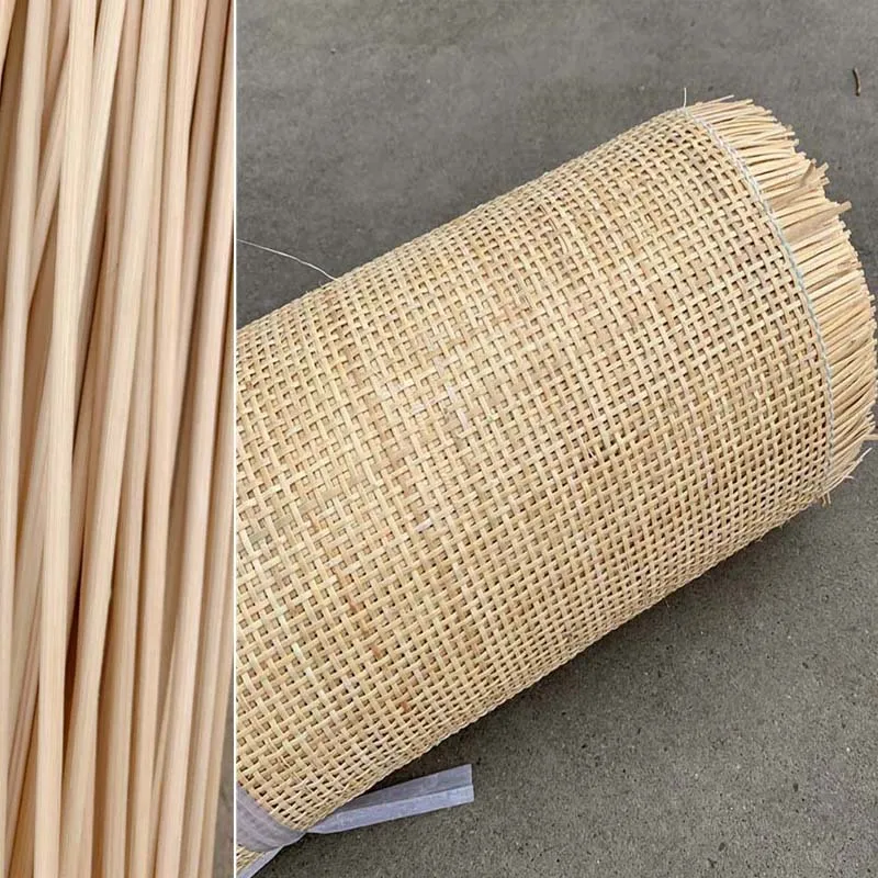 

Furniture Decorative Natural Indonesian Rattan Cane Webbing Roll with Core Stick Material Chair Cabinet Door Repair