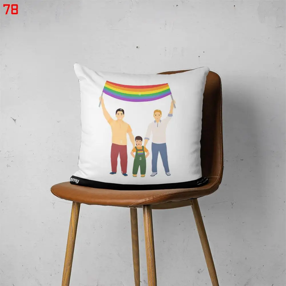 

PRIDE MONTH 00078 Customizable Bedroom Bed Sofa Hotel Car Lumbar Pillow Fashion Decorative Cover