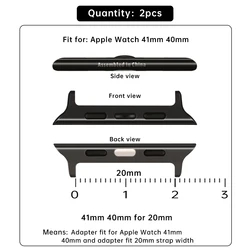 Premium Stainless Steel Connectors for Apple Watch Bands (2 - Pack) (Black 41 40mm for 20)