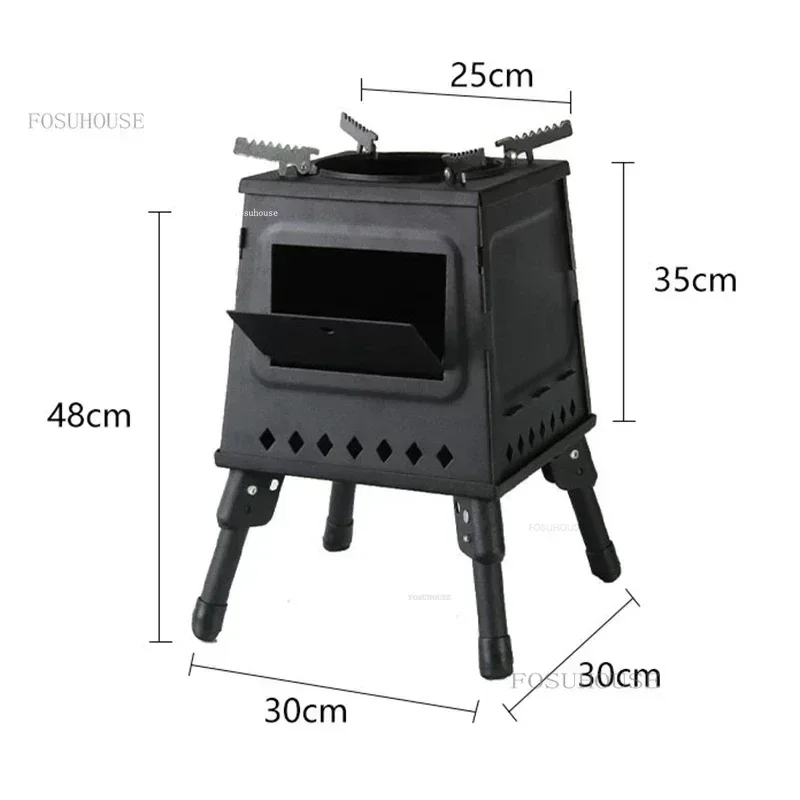 Portable Outdoor Fire Pits Camping Cooking Stove Foldable Brazier Mobile Pot Stove Wood Stoves Villa Courtyard Heating Fire Pit