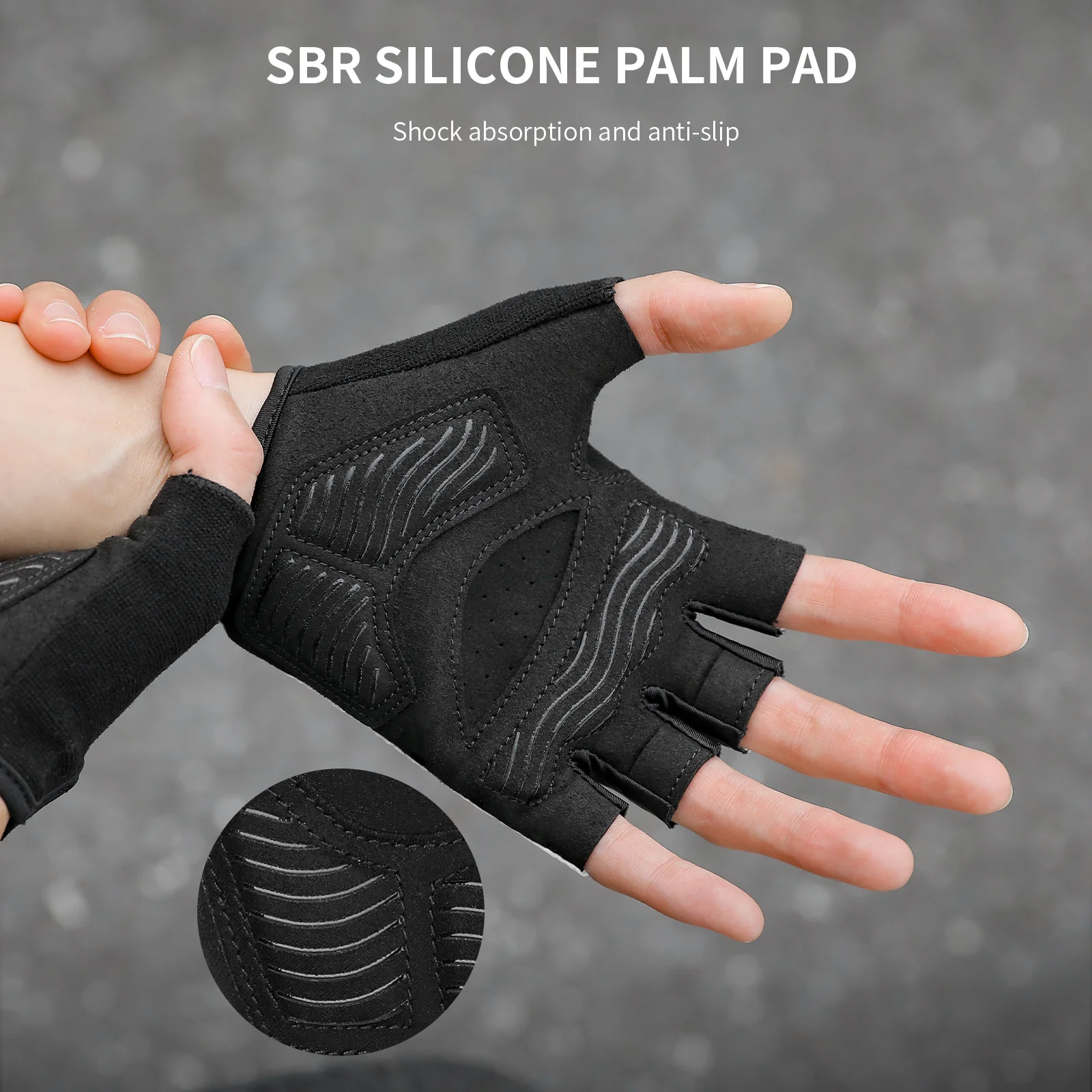 TOSUOD ST49ST-01 Half Finger Cycling Gloves Silicone Pad Adjustable - Image 2