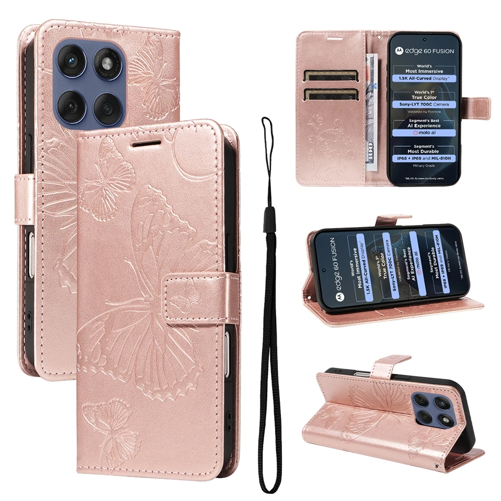 Butterfly Design Magnetic Leather Wallet Phone Case