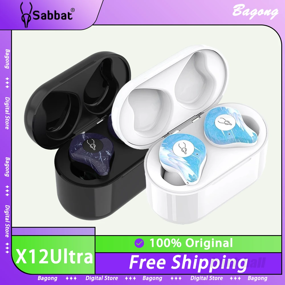 

Sabbat X12Ultra Earphone Wireless Bluetooth TWS Earbud Waterproof Hifi Sport Noise Reduction Earphones Long Battery Life Game