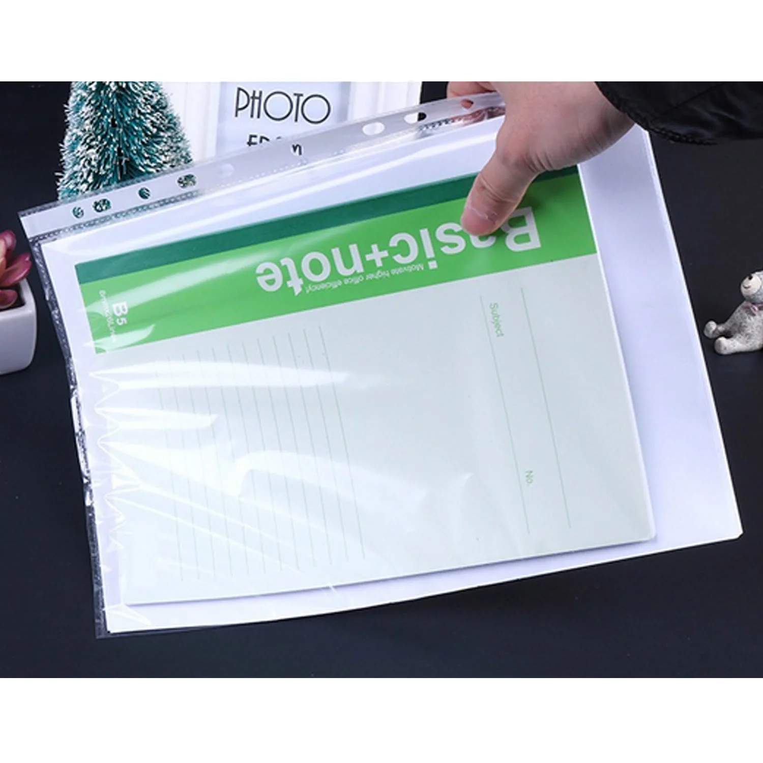 20Pcs 다목적 11 홀 루스 리프 투명 PVC 문서 파일 보호 케이스 A4 용지 시트 크기 사무용품