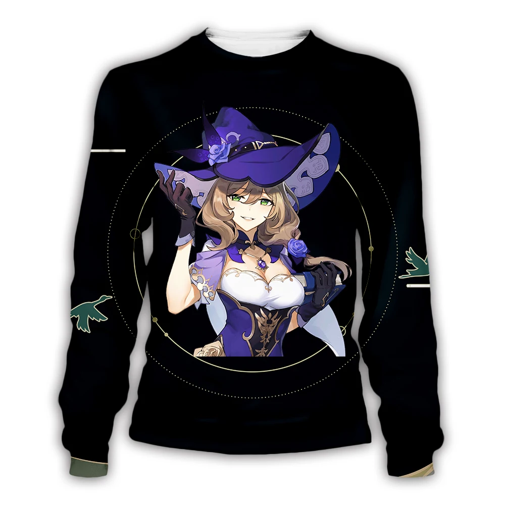 Fashion Anime Crewneck Sweatshirt Women Men Genshin Impact 3D Printed Long Sleeve Unisex Casual Top Streetwear Clothes New