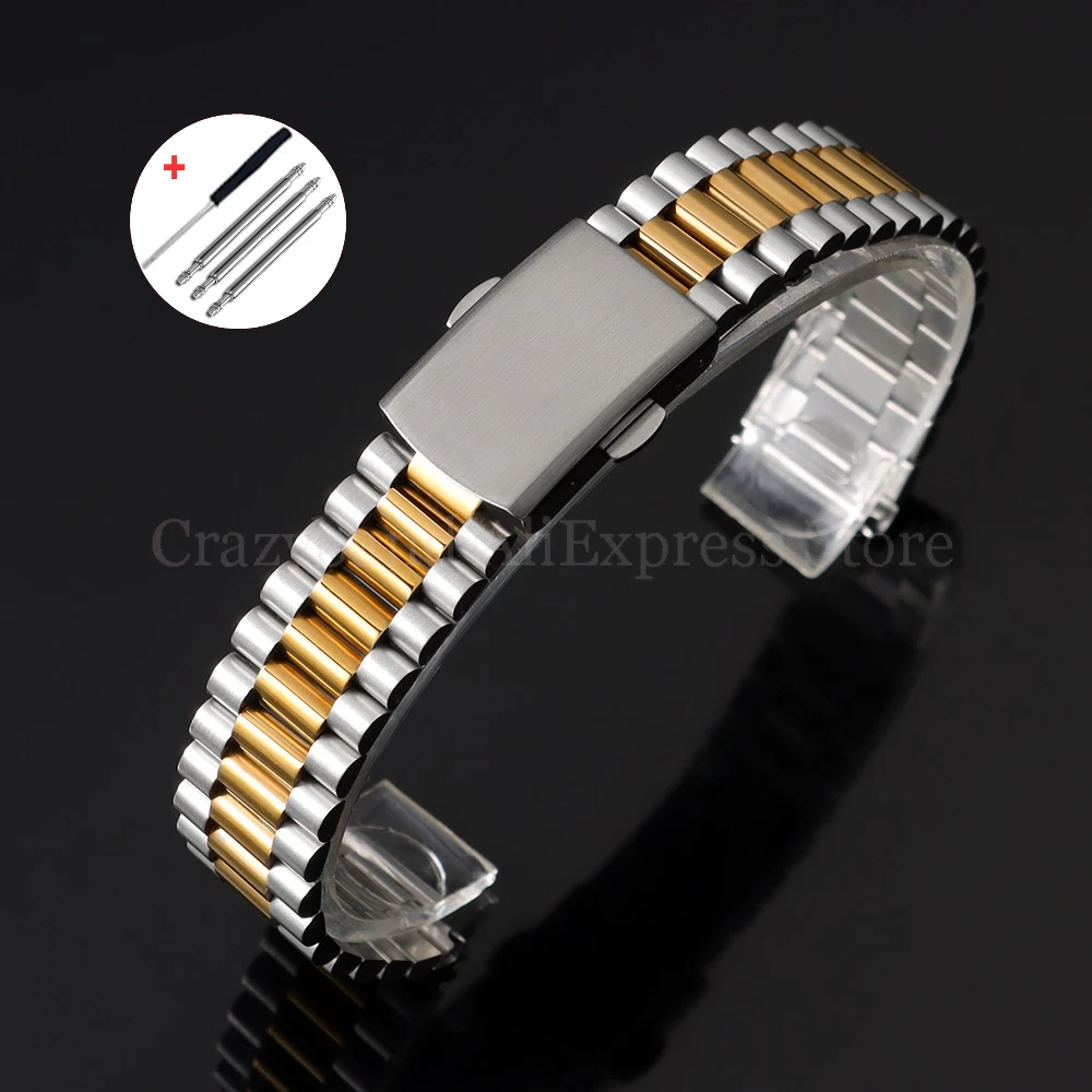 Elegant Solid Stainless Steel Women's Watch Band Bracelet - Versatile Sizes & Premium Wristbelt Design