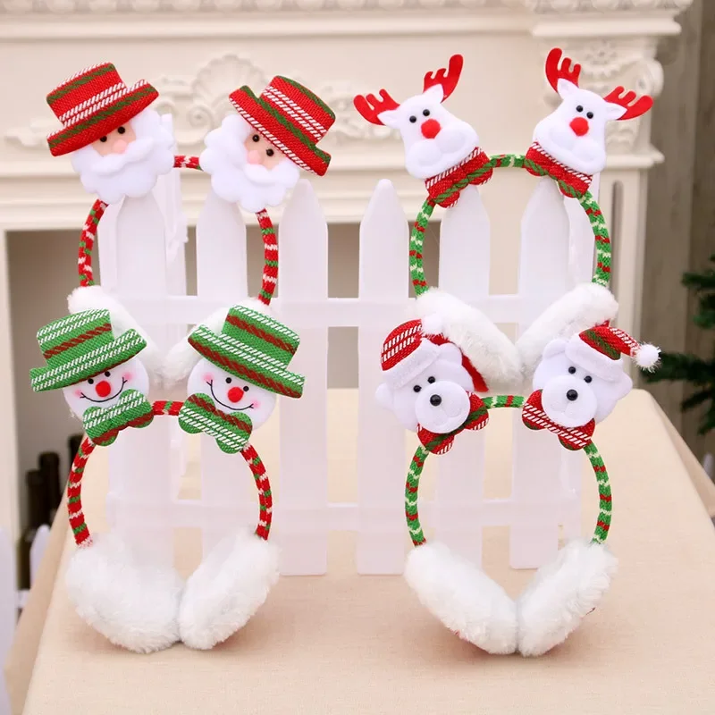 Christmas Headbands Earpieces Adult Children Dress Up Christmas Red Big Antler Headbands Hair Clips Gifts Ear Covers