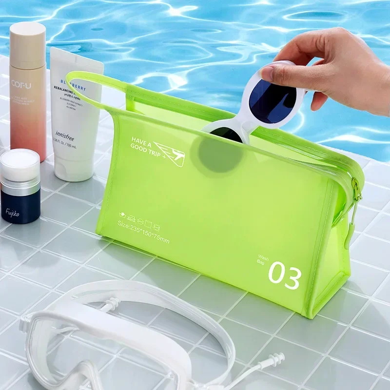 New Jelly Series Makeup  PVC Waterproof Storage Bag Makeup Bag Simple Solid Color Makeup Bag 4