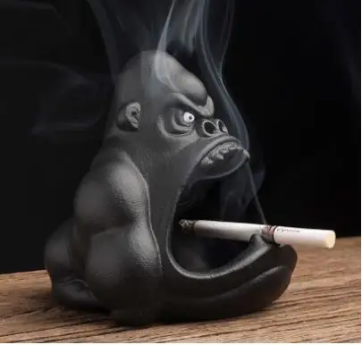 

Пепельница керамическая большая с мультяшными животными, пепельница большого объема для защиты от пыли, для гостиной, офиса, подарок для парня