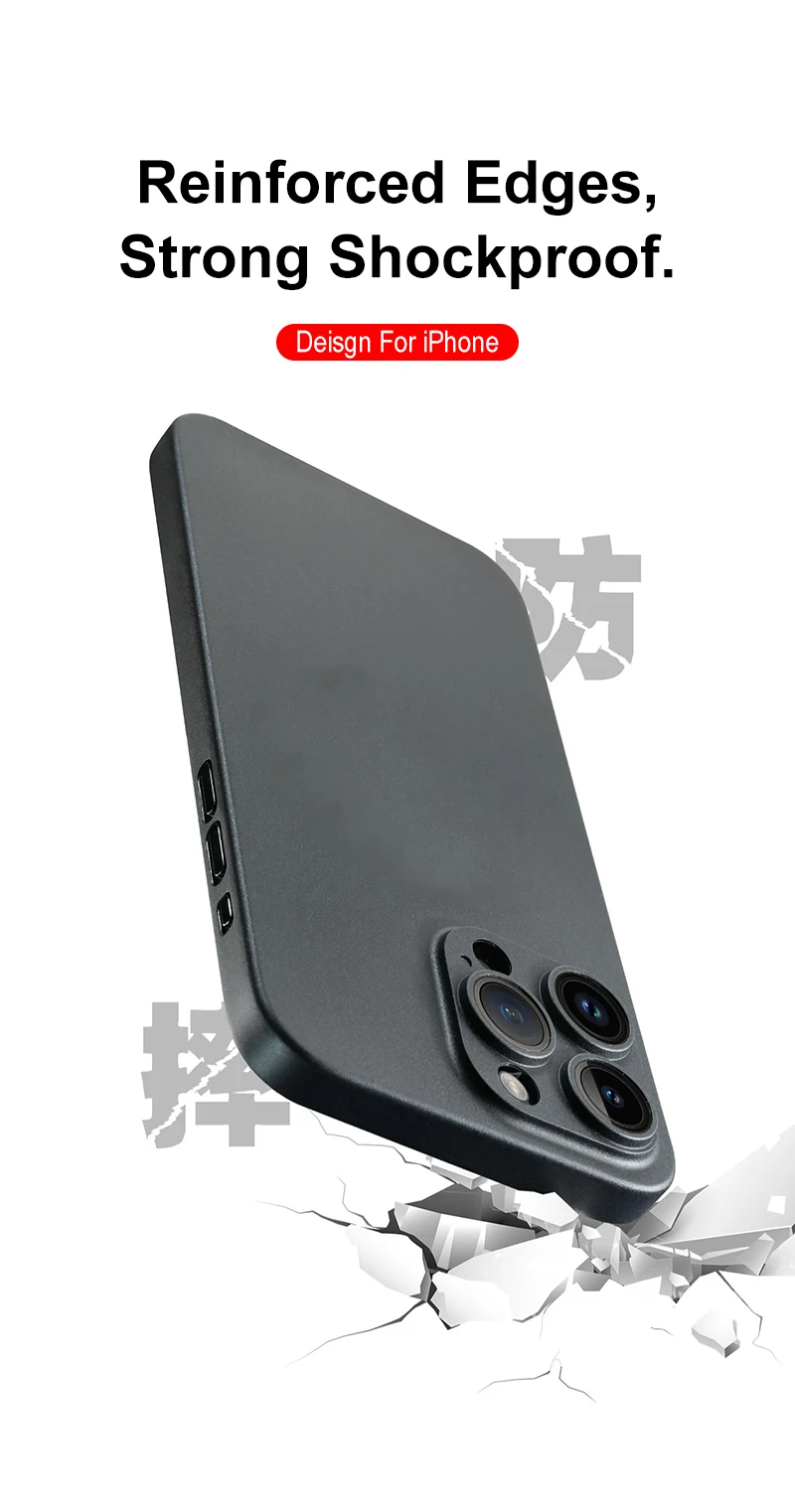 0,3 mm ultradünne, matte Hülle für iPhone 16 15 14 13 12 mini 11 Pro XS Max X XR 7 8 Plus SE, durchscheinende, harte, mattierte Schutzhülle – Detail 7