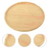 Round Wooden Tray Plate Large Charcuterie Board Serving Platter Cookie Pizza Rattan Chargers for Dinner Plates 3