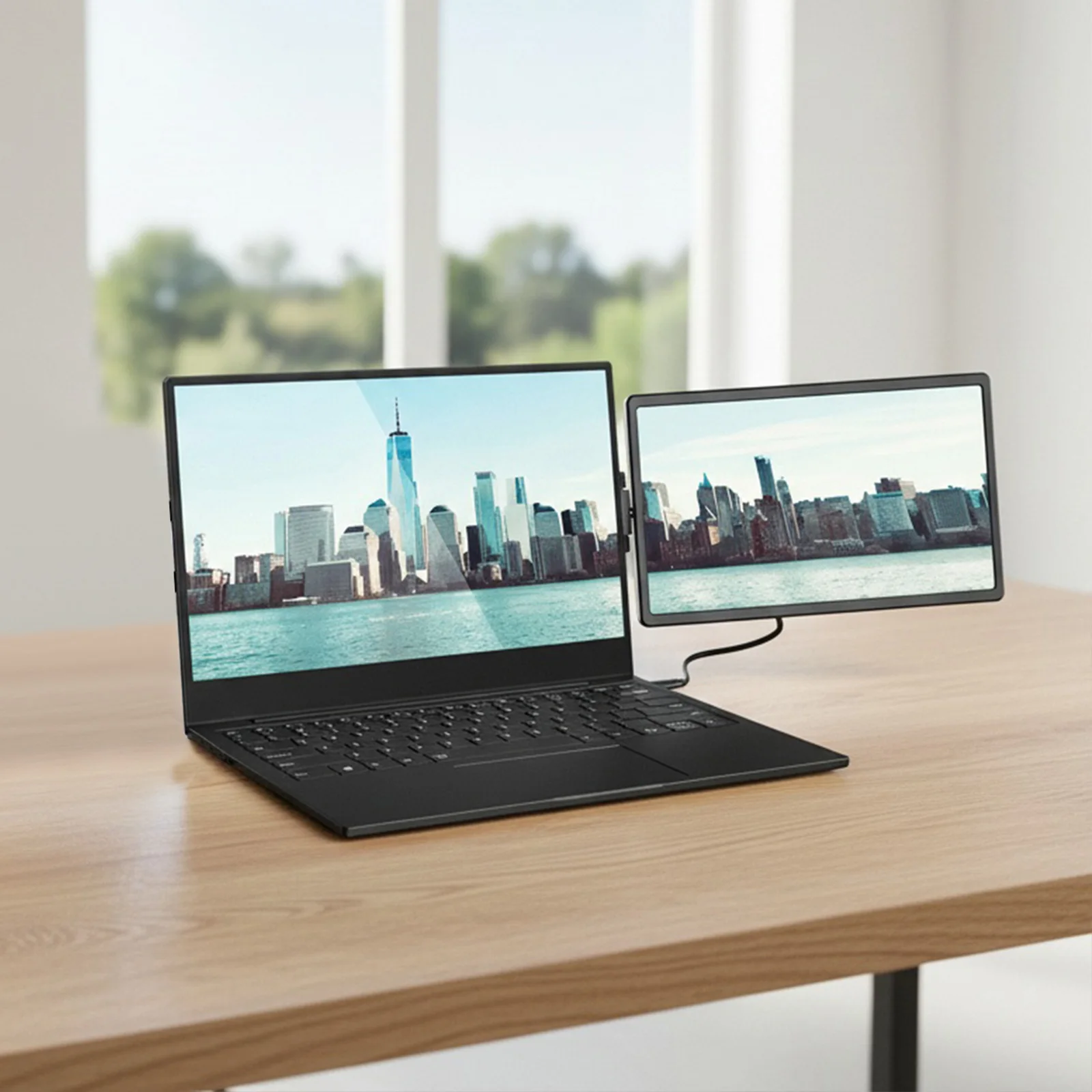 13.3인치 휴대용 FHD IPS 디스플레이 모니터 USB-C/HDMI 호환 회전식 확장 스크린 (노트북 액세서리)