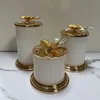 Creative Metal Butterfly Storage Jar Jewelry Cotton Swab Box Home Scented Candle Jar Nut Candy Box Crafts Home Decoration Modern 1