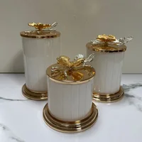 Creative Metal Butterfly Storage Jar Jewelry Cotton Swab Box Home Scented Candle Jar Nut Candy Box Crafts Home Decoration Modern 1