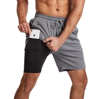 GITF Men's 2-in-1 Fitness Running 7-inch Shorts Quick Drying Training Fitness Shorts Training Slow Running Fitness Gym Shorts 5