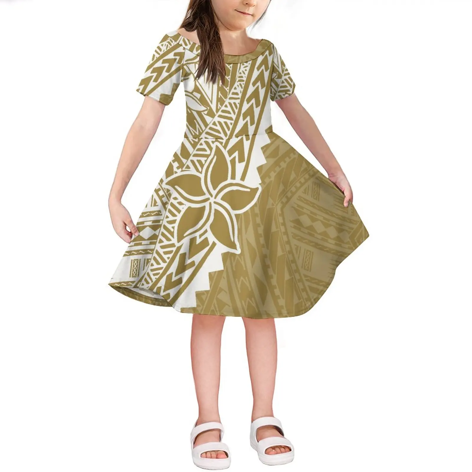 

Летнее платье для девочек в стиле самоанского этнического дизайна, Повседневное платье женское, свадебное детское платье принцессы