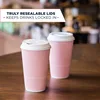 Disposable Coffee Cups With Lids - 16 oz To Go Coffee Cup (70 Pack). Large Travel Cups Hold Shape 3
